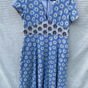 Hutch Blue Daisy Print Midi Dress